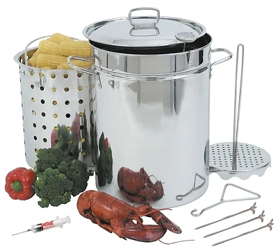 Bayou Classic 1118 Turkey Fryer Pot, 32-Quart Stainless Steel