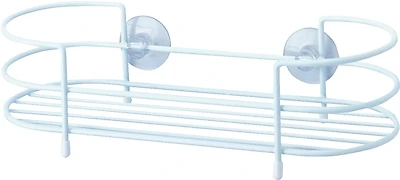 Homebasix White Shower Caddy Tray Ss-sc-29-pe-3l With Suction Basket