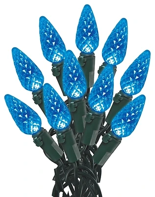U10e405d 60-lamp Blue Led C6 Christmas Light Set, Pack Of 24