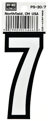 Hy-ko Ps-20/7 Reflective Vinyl House Number 7, 3.25 In. Weatherproof, Pack Of 10