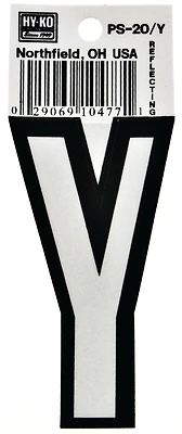 Hy-ko Ps-20/y Reflective Vinyl House Letter 'y', 3.25 In, Weatherproof, Pack Of 10