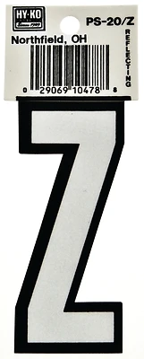 Hy-ko Ps-20/z Reflective Vinyl House Letter 'z', 3.25 In, Weatherproof, Pack Of 10