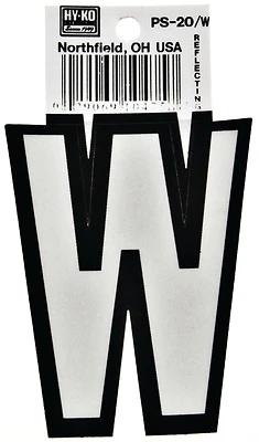 Hy-ko Ps-20/w 3.25 In. Reflective Vinyl House Letter 'w' - Pack Of 10