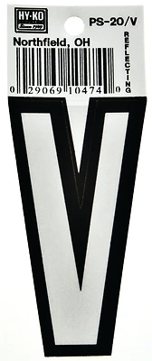 Hy-ko Ps-20/v 3.25 In. Reflective Vinyl House Letter 'v', Pack Of 10