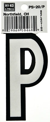 Hy-ko Ps-20/p Reflective Vinyl House Letter P, 3.25 In, Pack Of 10