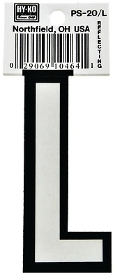 Hy-ko Ps-20/l 3-1/4 In. Reflective Vinyl House Letter L, Pack Of 10