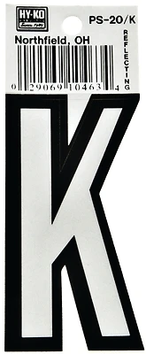 Hy-ko Ps-20/k Reflective House Letter K, 3-1/4 In, Pack Of 10, Weatherproof