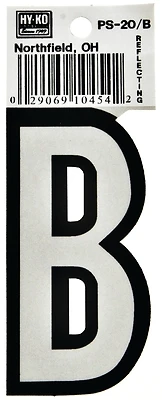 Hy-ko Ps-20/b 3-1/4 In. Reflective Vinyl House Letter B - Pack Of 10