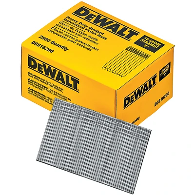 2 In. 16-gauge Galvanized Straight Finish Nails (2500 Pk) - Model Dcs16200