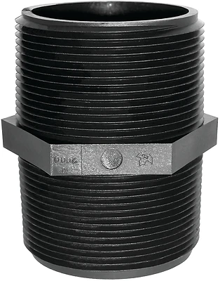 M 3800 P Pipe Nipple, 3/8 In Mnpt, Black, Pack Of 5