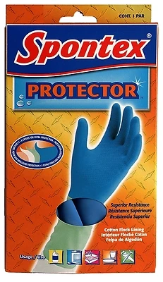 Spontex 11951 Rubber Protector Gloves, Small, Cotton Flock Lining