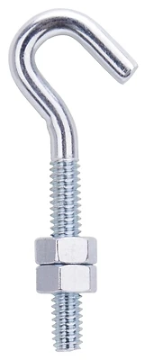 Lr324 Bolt Hook With Nut, Zinc - 2-5/8 In, Pack Of 10