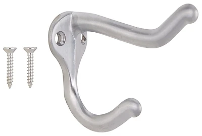 H62-b075 Heavy-duty Satin Chrome Coat And Hat Hook