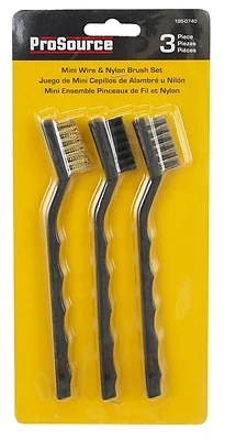 Prosource C 30300 Mini Scratch Brush Set, 3 Piece, Plastic Handle