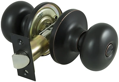 ProSource TFX710V-PS Privacy Door Knob Set, Aged Bronze, 2-3/8" Backset