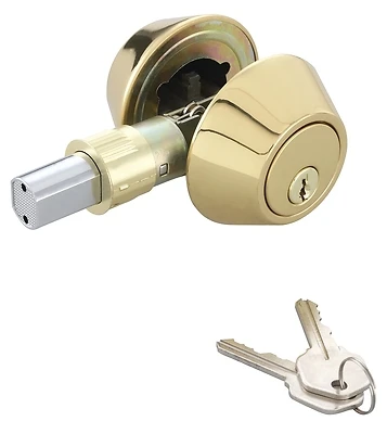 ProSource T-D102PB Double Cylinder Deadbolt, Polished Brass