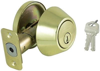 Single Cylinder Deadbolt Lock With Ka3 Keying In Polished Brass Finish