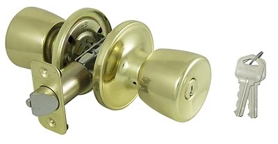 ProSource TS700BRA4V Tulip Entry Knob Set, Polished Brass, Keyed Entry