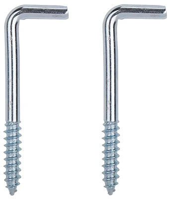 3 Inch Square Bend Screw Hook, Steel, Bright Zinc Plated, Model Lr-395-ps