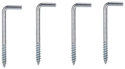2-1/4 Inch Square Bend Screw Hook, Steel, Zinc Plated
