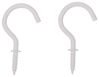ProSource PH-122322-PS Cup Hook, 1-1/4 In, White Vinyl, Steel