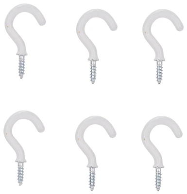 Prosource PH-122236-PS Vinyl-Coated Cup Hook, 7/8 In, White