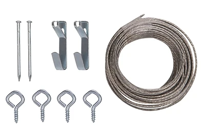 Picture Hanging Set 5-30 Lb Steel Zinc Plated With Wire And Accessories
