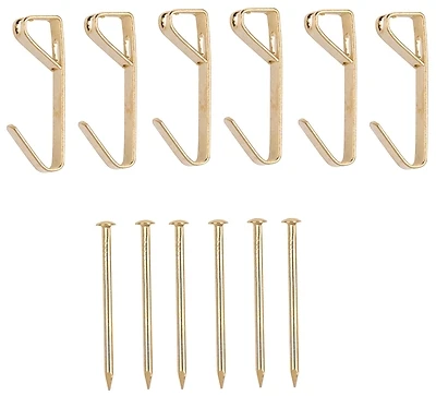 30 Lb Steel Picture Hanger With Polished Brass Finish