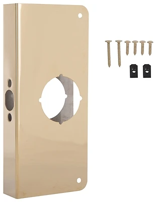Hsh-048sbp-ps Door Reinforcer, 4" X 9", Polished Brass For 1-3/8" Thick Doors