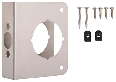 ProSource HSH-042SBN-PS Door Reinforcer, 1-3/8 In Doors, Satin Nickel, 4-1/2 In