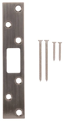 Prosource HSH-004BN-PS Door Latch Strike Plate, 1-1/8 x 6 In., Brushed Nickel
