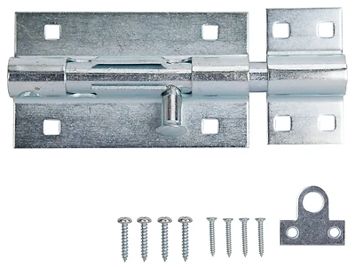 Prosource Heavy Duty Lockable Barrel Bolt, 6 In, Zinc Plated Steel