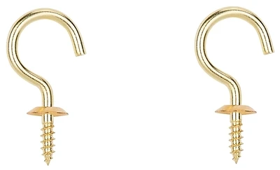 Solid Brass Cup Hook, 1-1/2 Inch, Rust-resistant Decorative Hardware