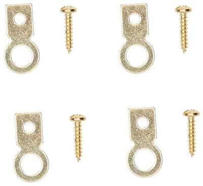 ProSource PH-122225-PS Flat Ring Picture Frame Hanger, Steel, Polished Brass