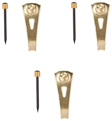 ProSource PH-122270-PS Picture Hanger, 30 Lb Capacity, Brass Plated