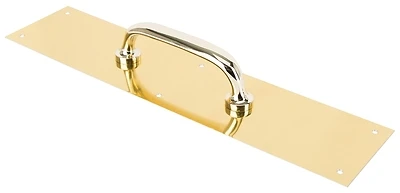 3-1/2 X 15 Inch Bright Brass Pull Plate With Screws