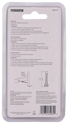 H62-b040c-ps Heavy Duty Flexible Spring Door Stop, Polished Brass, 3.125 In