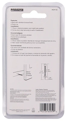 Flexible Spring Door Stop H61-z019c-vb-ps, Venetian Bronze, 3 In Projection