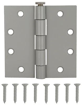 Lr-017-ps Square Corner Door Hinge, Grey, Steel, 4-1/2" X 4-1/2"