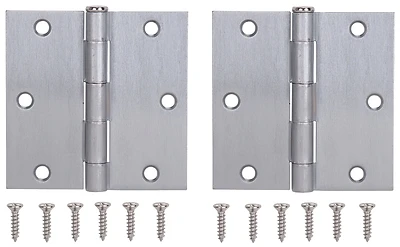 Bh-202sc-ps Square Corner Door Hinge, 3.5 X 3.5 In, Satin Chrome