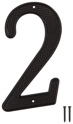 House Number 2, 4 Inch, Black, Zinc Plated Steel