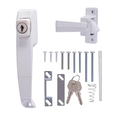 47015-ukw-ps Keyed Rectangular Push Button Door Latch, White