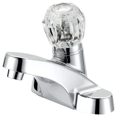 4 Inch Lavatory Faucet With Acrylic Handle And Chrome Finish