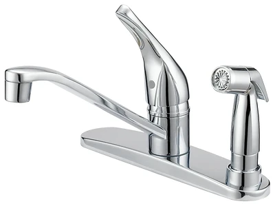 8 Inch Lever Kitchen Faucet With Chrome Finish And Durable Metal Construction