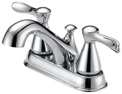 4 Inch Two Handle Lavatory Faucet With Plastic Pop-up, Chrome Finish