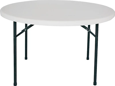 Bt048x001a 48-inch Round Folding Table With Steel Frame And Polyethylene Top