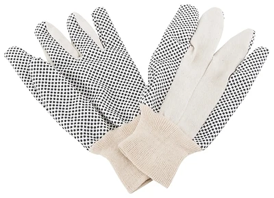 Gv-522pvd/8 Cotton Work Gloves, Black Pvc Dotted, Pack Of 12, One Size Fits All