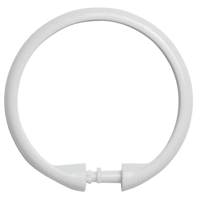 Kenney KN61217V2 Plastic Shower Curtain Rings, White, 12 Pack