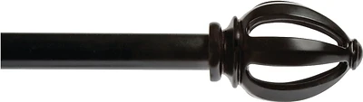 Lucas Decorative Curtain Rod, 3/4 In Dia, Adjustable 36-66 In, Black Metal