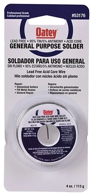 53176 95/5 Acid Core Wire Solder 1/4 Lb For Sheet Metal And Radiator Work